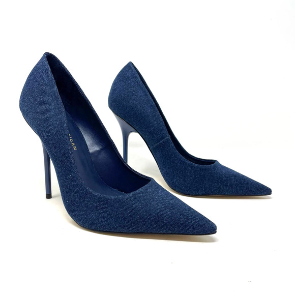 Good American Emma Denim Heel Size 9 Blue Denim 002 GSH009-X - Picture 8 of 15